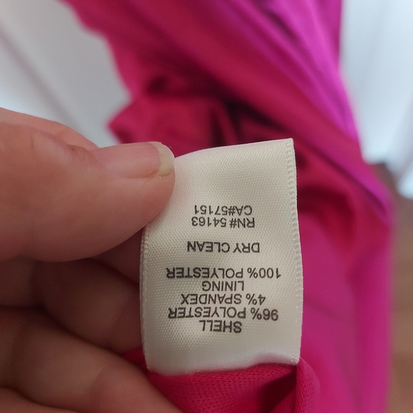 ELIZA J  Pink Satin Shoulder Bow Pooled Train Sleeveless Gown Dress 10 - Picture 8 of 14